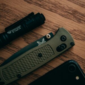 Gray titanium pocket knife — demo image